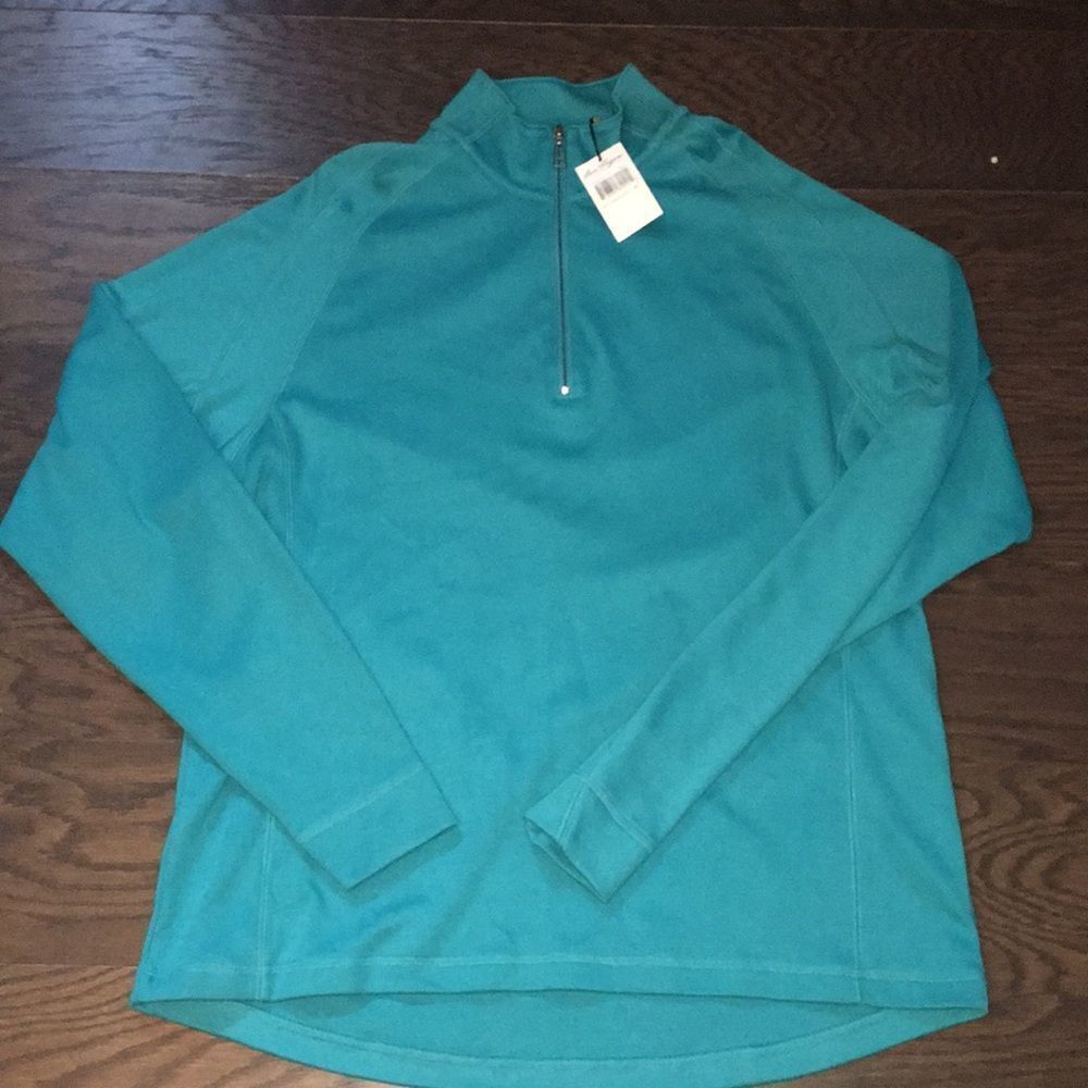 New Coral Green Blue LS T neck Ben Hogan Golf sweatshirt sweater Shirt M mens